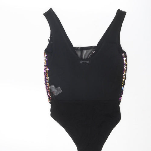 New Look Womens Multicoloured Polyester Bodysuit One-Piece Size 8 Snap