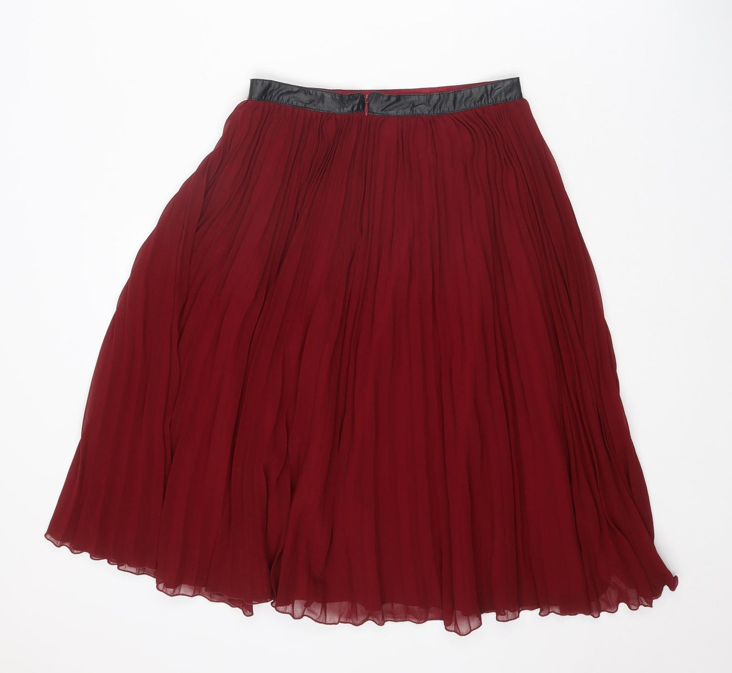 Miss Selfridge Womens Red Polyester Pleated Skirt Size 8 Zip