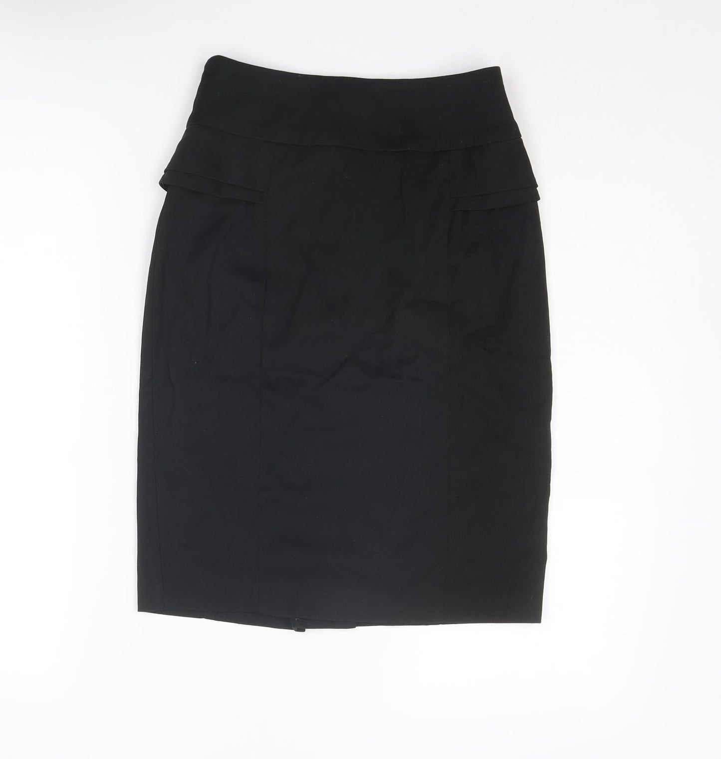 Warehouse Womens Black Polyester Straight & Pencil Skirt Size 6 Zip