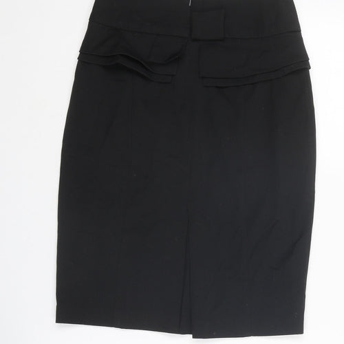 Warehouse Womens Black Polyester Straight & Pencil Skirt Size 6 Zip
