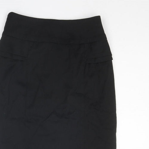 Warehouse Womens Black Polyester Straight & Pencil Skirt Size 6 Zip