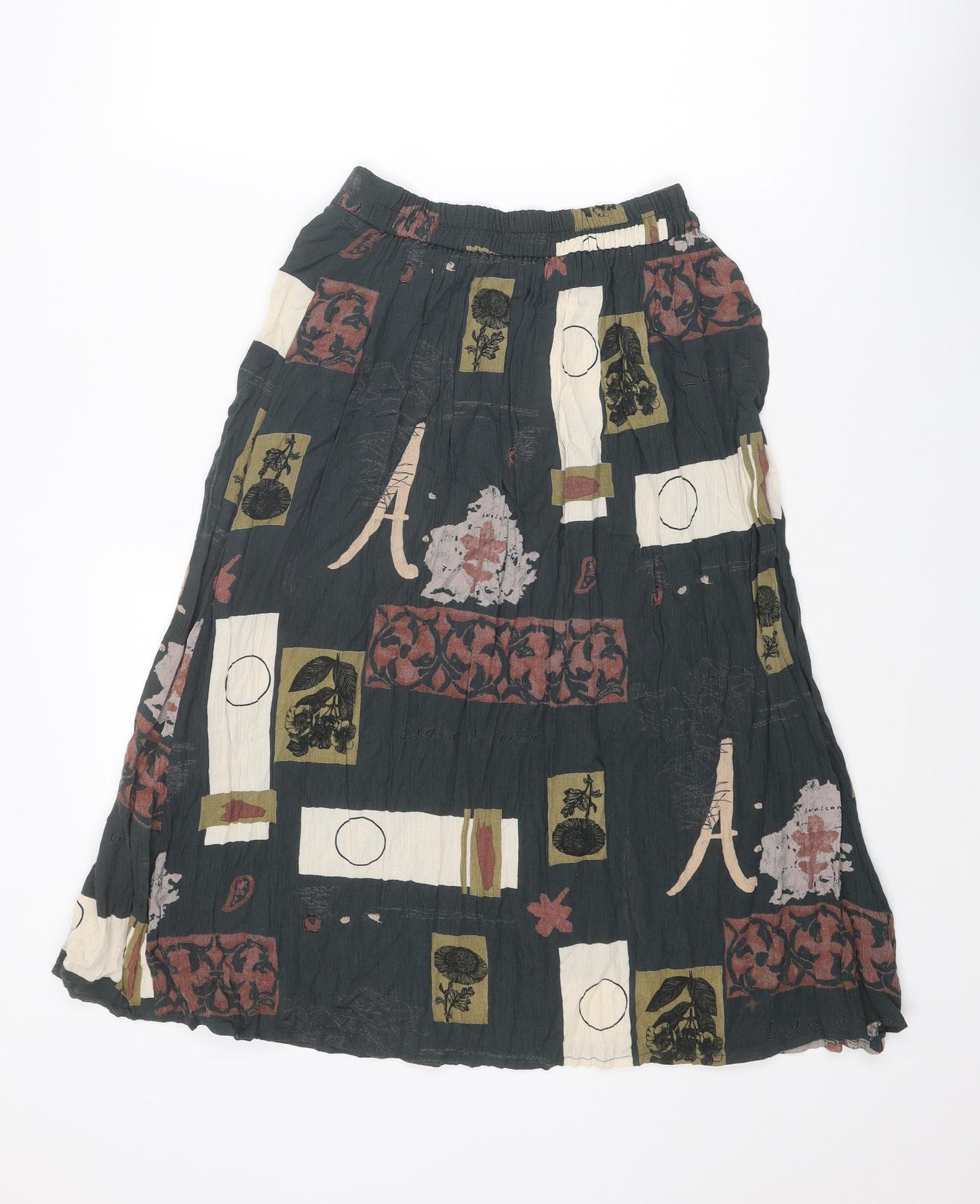 Hamells Womens Multicoloured Geometric Viscose Peasant Skirt Size 10