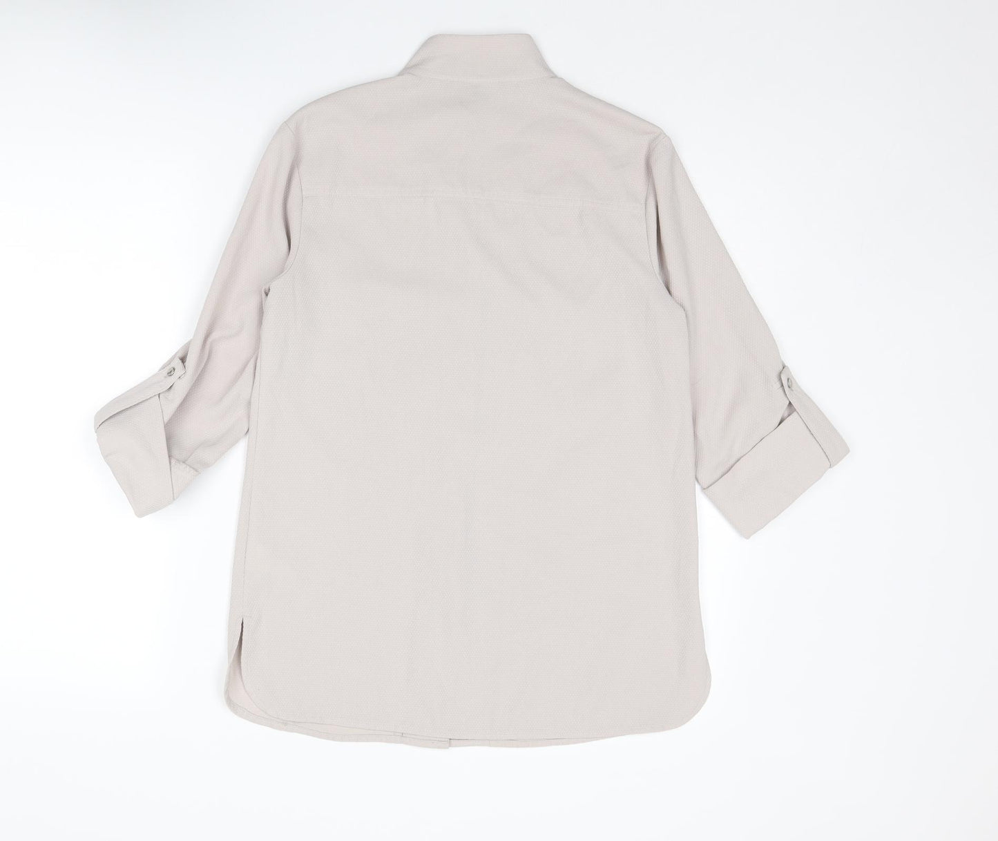 Warehouse Womens Beige Polyester Tunic Blouse Size 8 Mock Neck