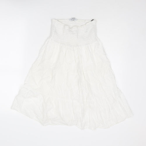 Dorothy Perkins Womens White Cotton A-Line Size 12 Off the Shoulder Pullover
