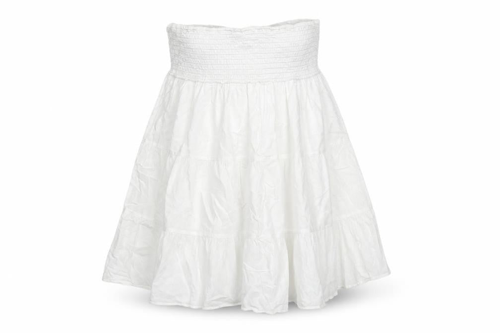 Front view of Dorothy Perkins women’s white cotton a-line, size UK 12, off the shoulder pullover