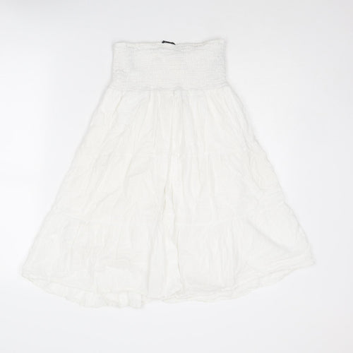 Dorothy Perkins Womens White Cotton A-Line Size 12 Off the Shoulder Pullover