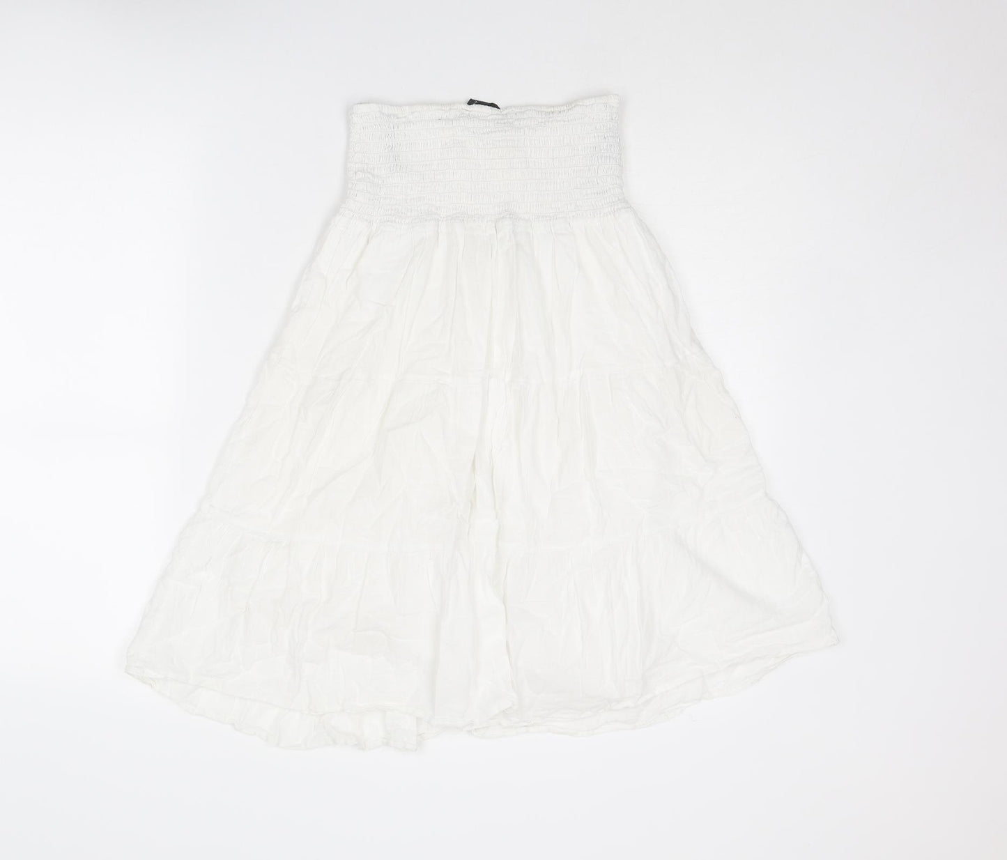 Dorothy Perkins Womens White Cotton A-Line Size 12 Off the Shoulder Pullover