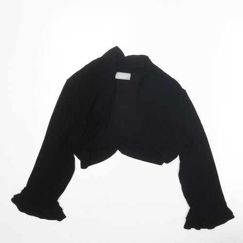Wallis Womens Black V-Neck Viscose Cardigan Jumper Size L - Cropped