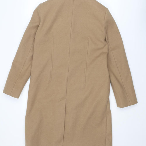 Marks and Spencer Womens Beige Overcoat Coat Size 10 Snap