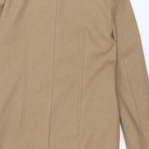Marks and Spencer Womens Beige Overcoat Coat Size 10 Snap