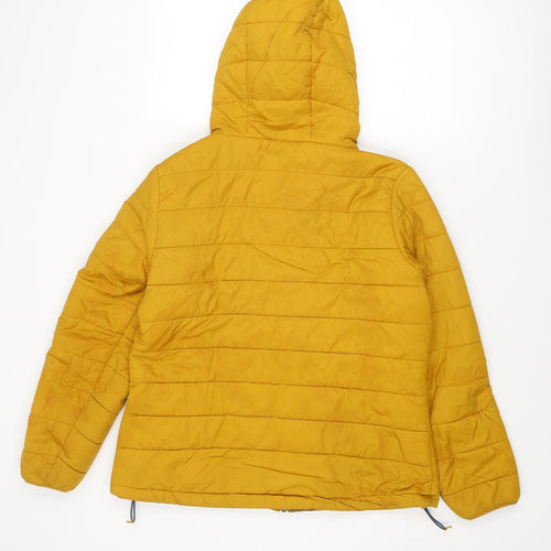 Freedom Trail Womens Yellow Quilted Jacket Size 14 Zip