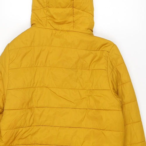 Freedom Trail Womens Yellow Quilted Jacket Size 14 Zip