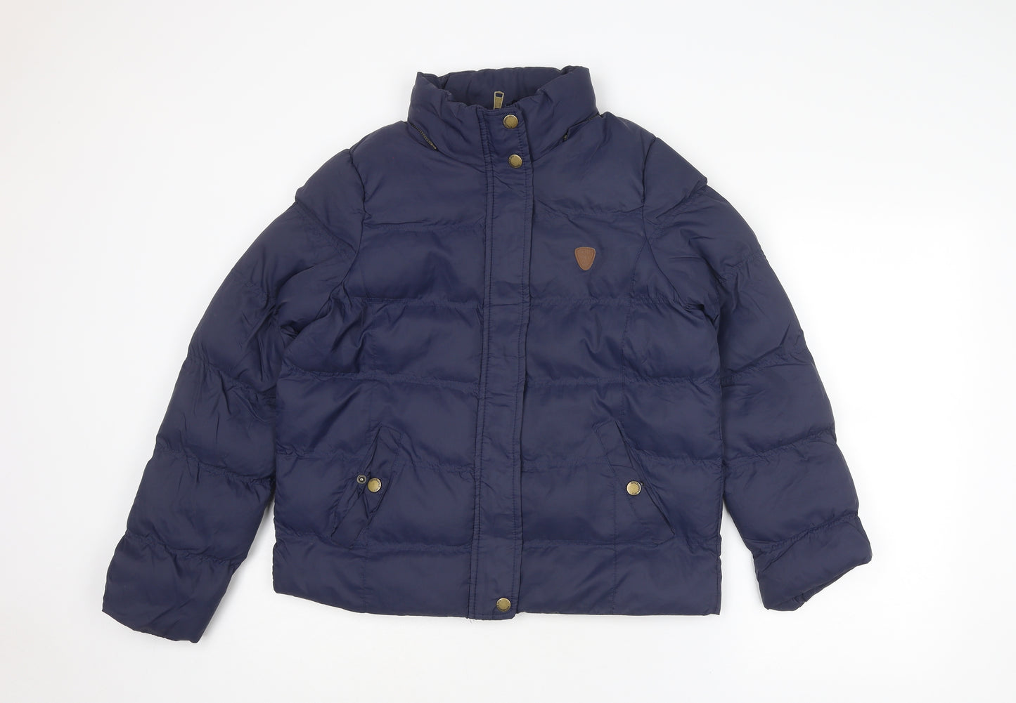 Brave Soul Womens Blue Puffer Jacket Jacket Size 12 Zip