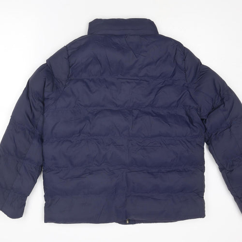 Brave Soul Womens Blue Puffer Jacket Jacket Size 12 Zip