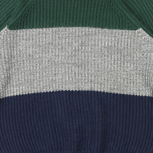 Cotton Traders Mens Multicoloured Round Neck Acrylic Pullover Jumper Size XL Long Sleeve - Colourblock