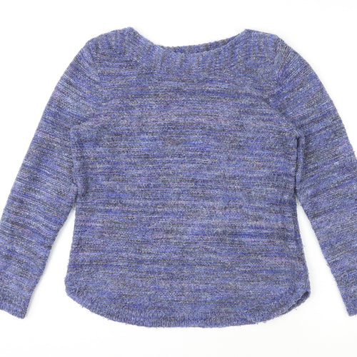 Pebble Bay Womens Blue Round Neck Acrylic Pullover Jumper Size M