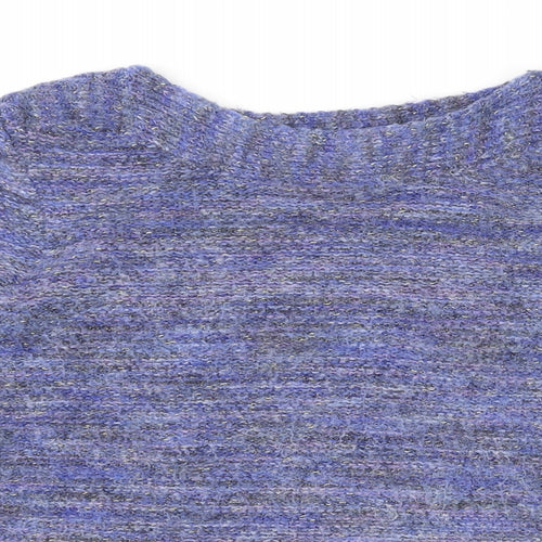 Pebble Bay Womens Blue Round Neck Acrylic Pullover Jumper Size M