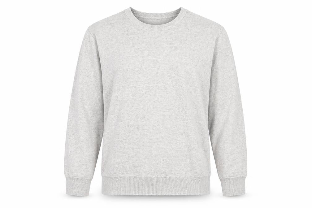 Front view of Marks & Spencer women’s beige round neck 100% cotton jumper, size L