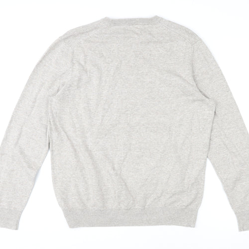 Marks and Spencer Womens Beige Round Neck 100% Cotton Pullover Jumper Size L