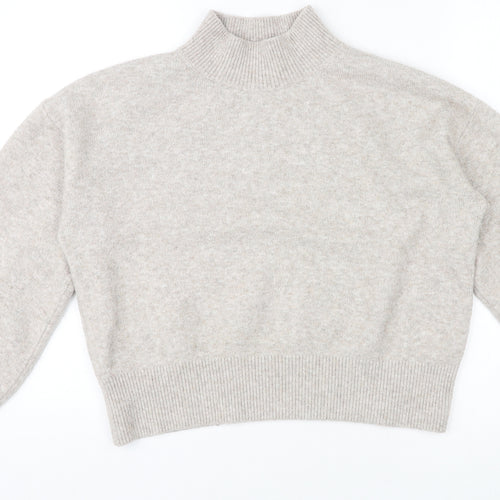 & Other Stories Womens Beige High Neck Polyester Pullover Jumper Size S