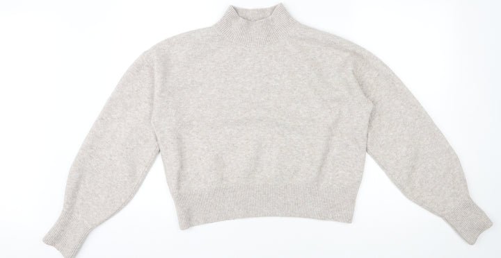& Other Stories Womens Beige High Neck Polyester Pullover Jumper Size S