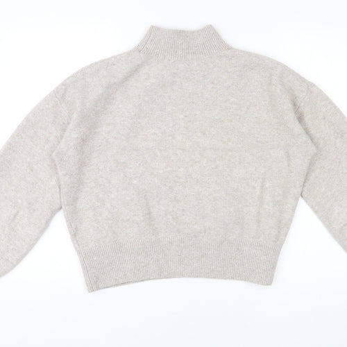 & Other Stories Womens Beige High Neck Polyester Pullover Jumper Size S