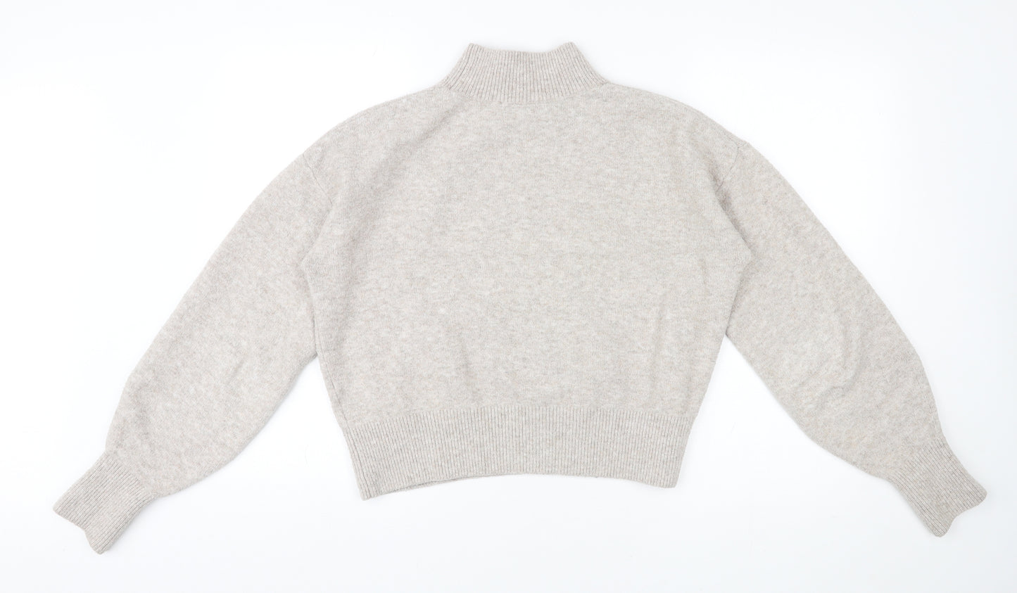 & Other Stories Womens Beige High Neck Polyester Pullover Jumper Size S