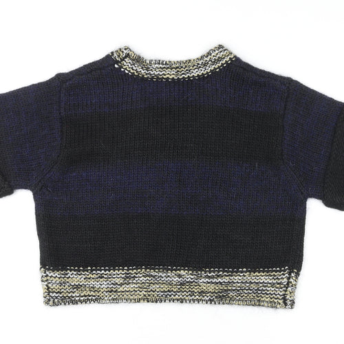 Topshop Womens Multicoloured Round Neck Acrylic Pullover Jumper Size 12