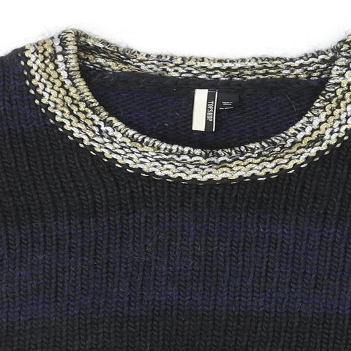 Topshop Womens Multicoloured Round Neck Acrylic Pullover Jumper Size 12