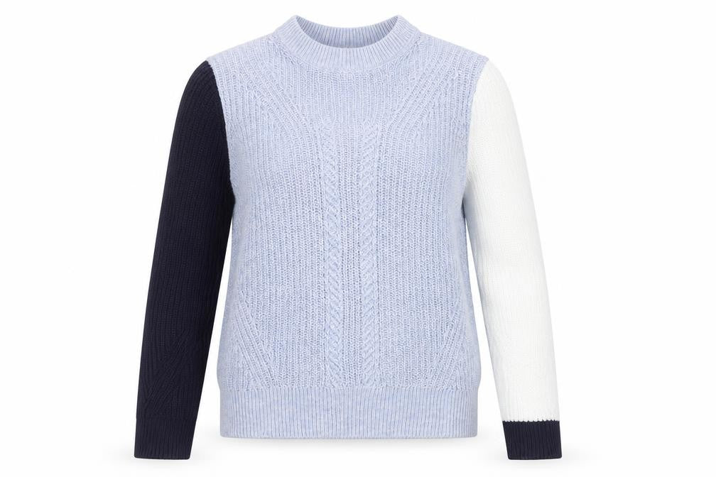 Marks and Spencer Womens Blue Round Neck 100% Cotton Pullover Jumper Size XS