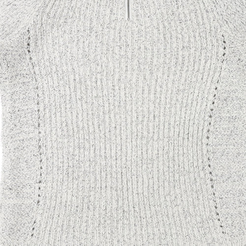 Indigo Womens Grey Round Neck Acrylic Pullover Jumper Size 10