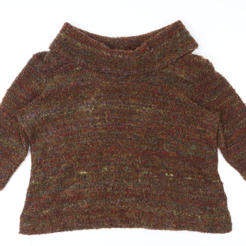 Klass Womens Multicoloured Roll Neck Acrylic Pullover Jumper Size 2XL