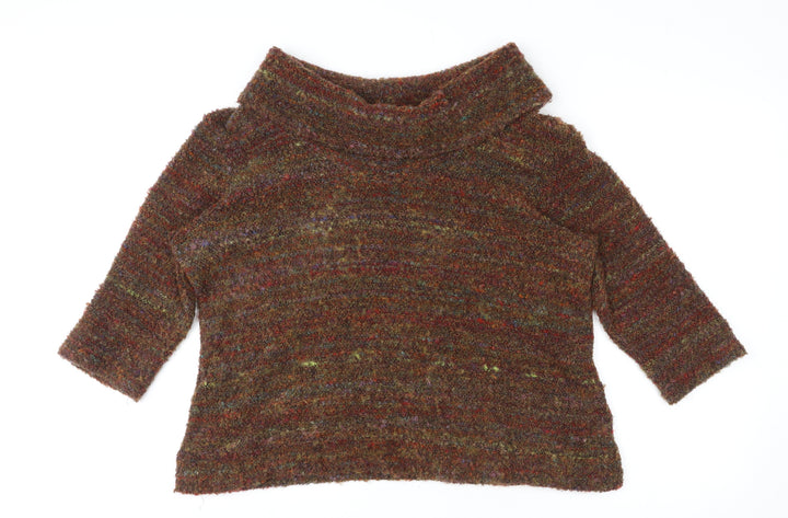 Klass Womens Multicoloured Roll Neck Acrylic Pullover Jumper Size 2XL