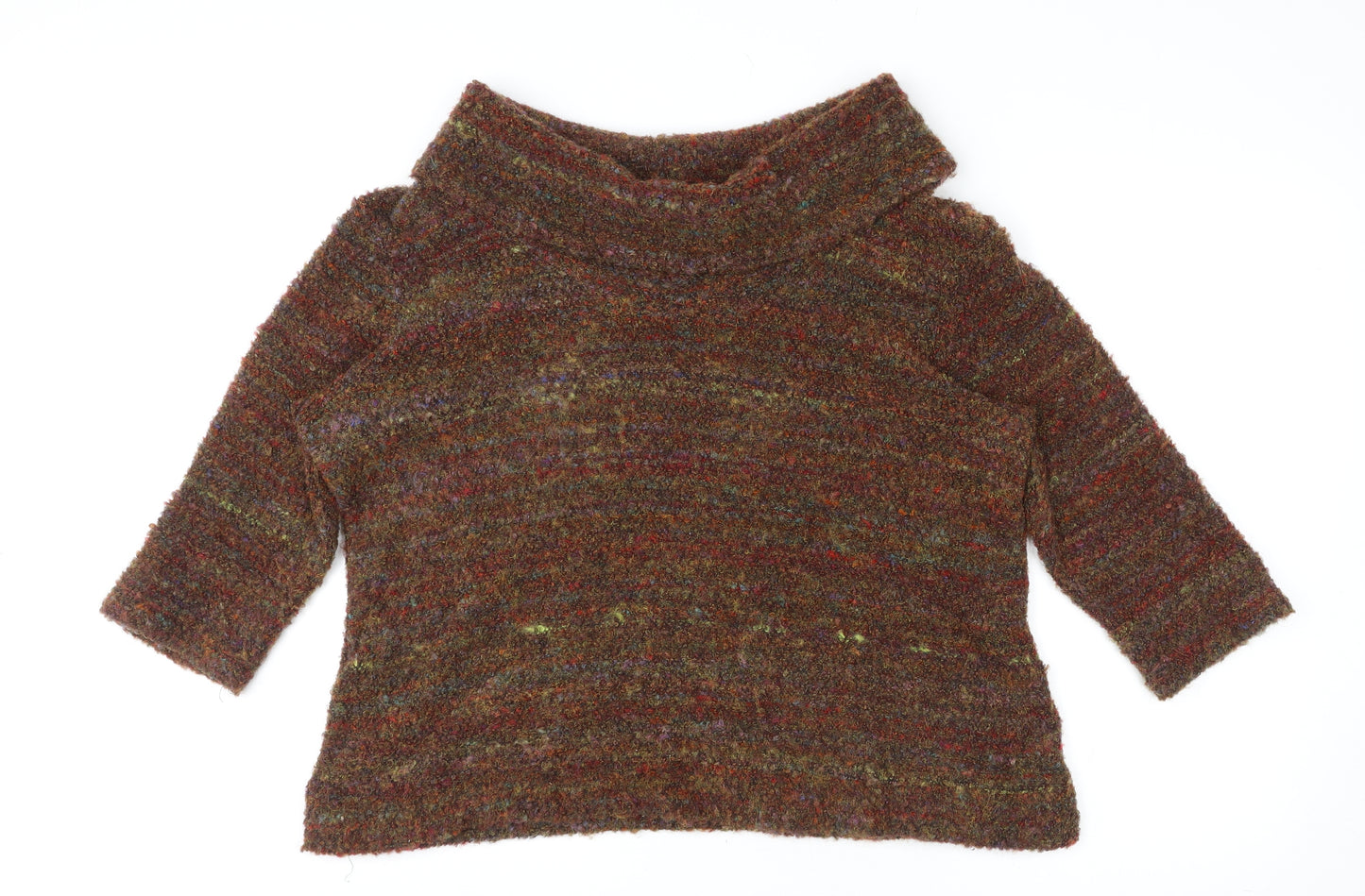 Klass Womens Multicoloured Roll Neck Acrylic Pullover Jumper Size 2XL