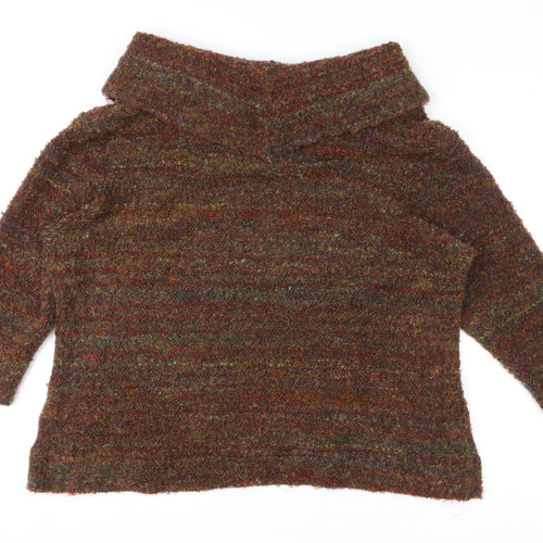 Klass Womens Multicoloured Roll Neck Acrylic Pullover Jumper Size 2XL