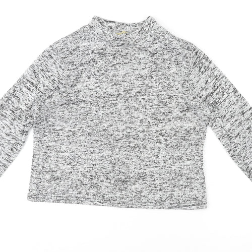 Cameo Rose Womens Grey High Neck Polyester Pullover Jumper Size L
