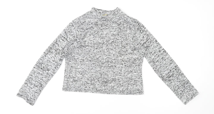 Cameo Rose Womens Grey High Neck Polyester Pullover Jumper Size L