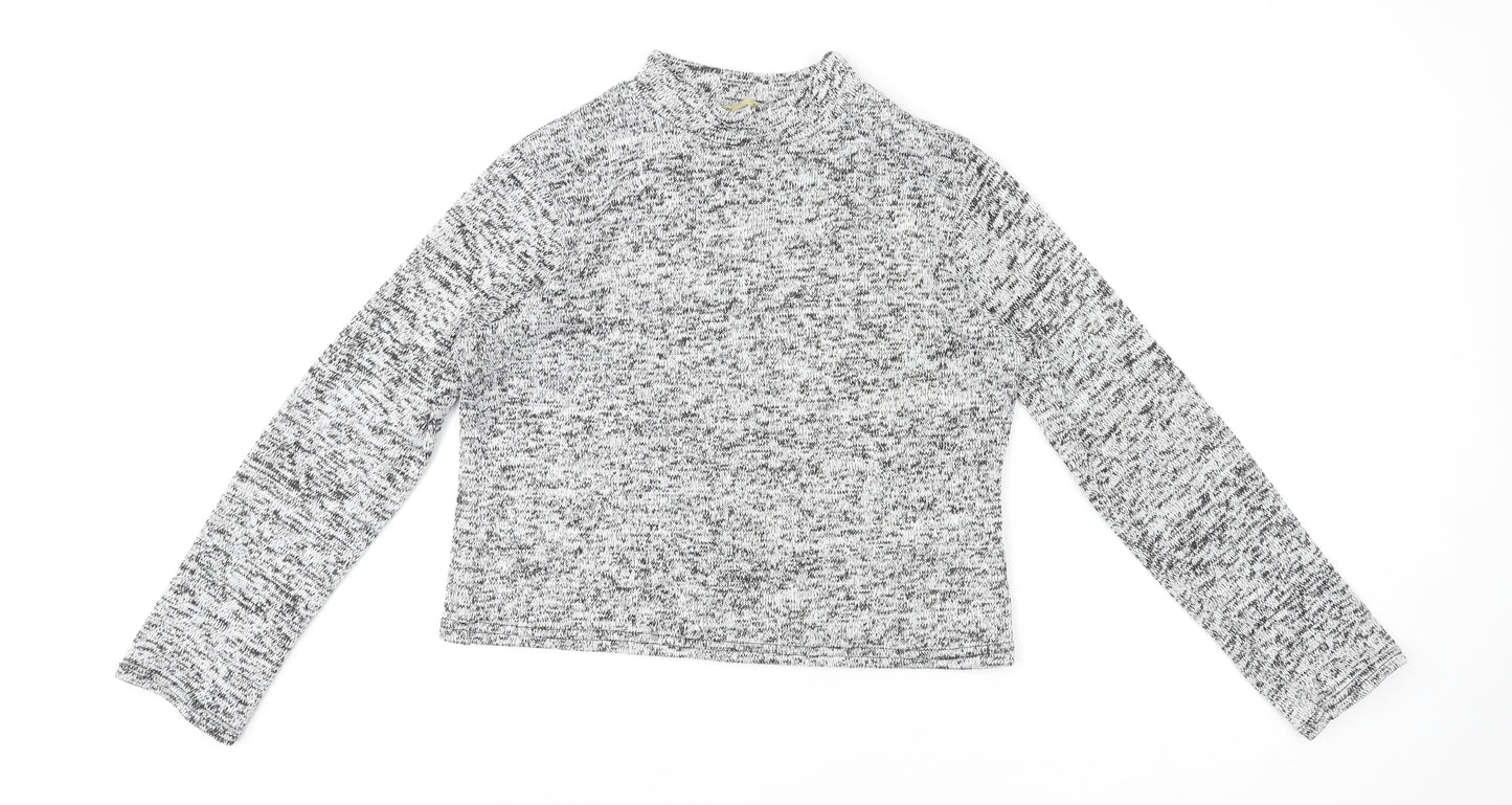 Cameo Rose Womens Grey High Neck Polyester Pullover Jumper Size L