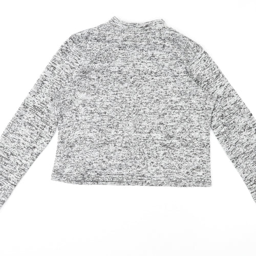 Cameo Rose Womens Grey High Neck Polyester Pullover Jumper Size L