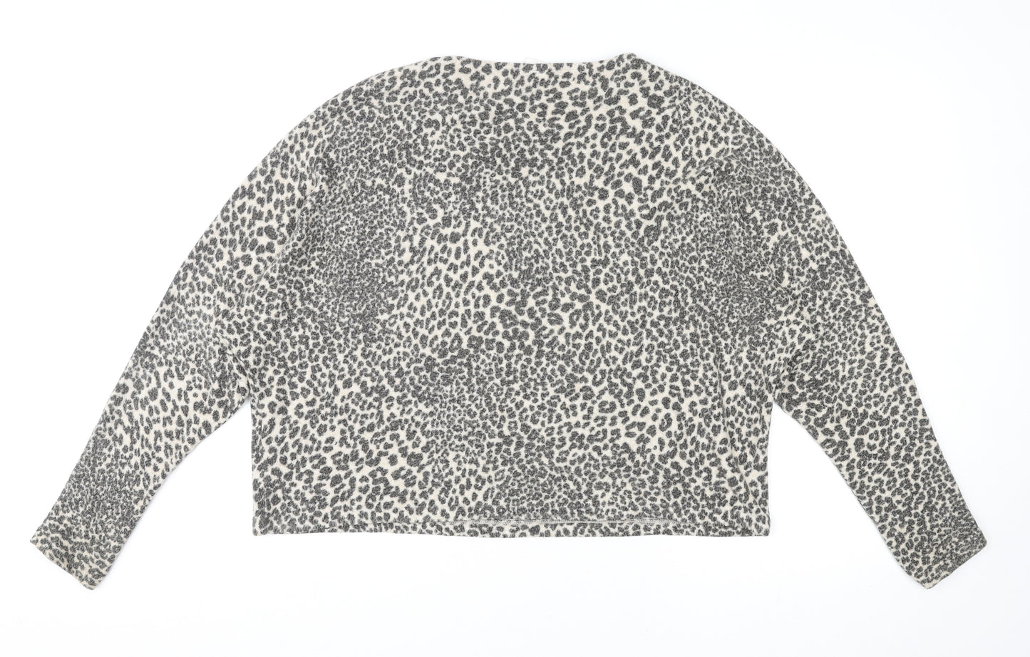 H&M Womens Multicoloured Round Neck Animal Print Polyester Pullover Jumper Size M - Leopard Print