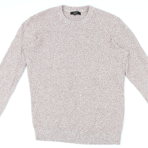 NEXT Mens Red Round Neck Cotton Pullover Jumper Size M Long Sleeve