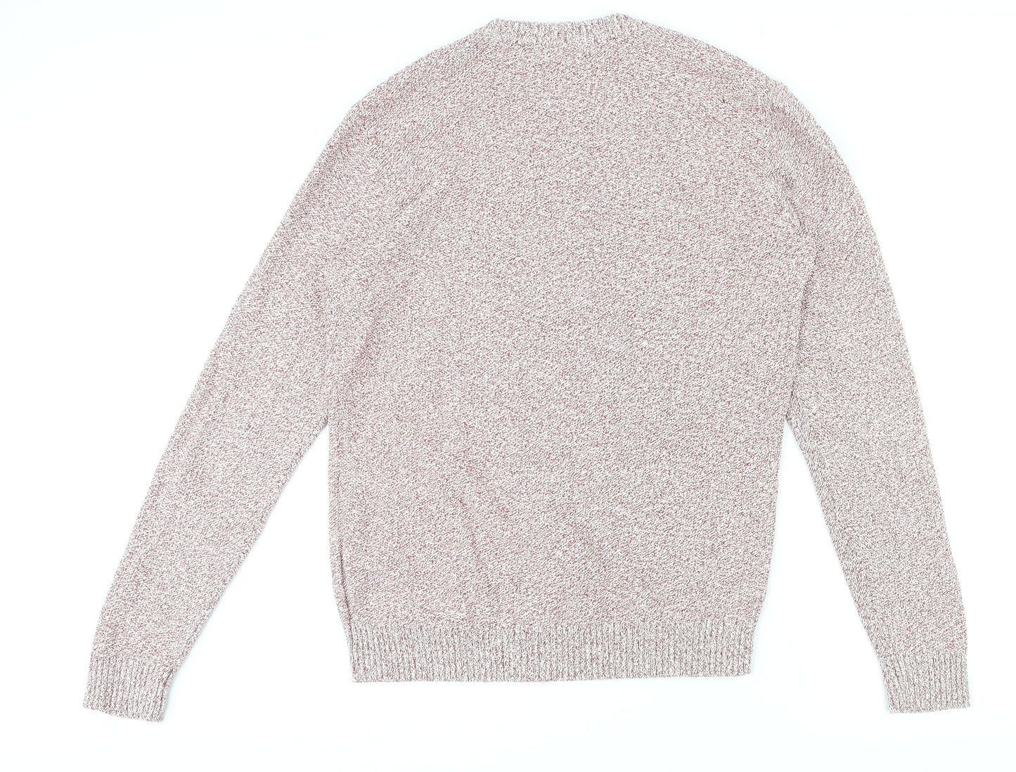 NEXT Mens Red Round Neck Cotton Pullover Jumper Size M Long Sleeve