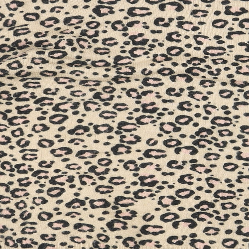 Oliver Bonas Womens Multicoloured Round Neck Animal Print Acrylic Pullover Jumper Size 12 - Leopard Print