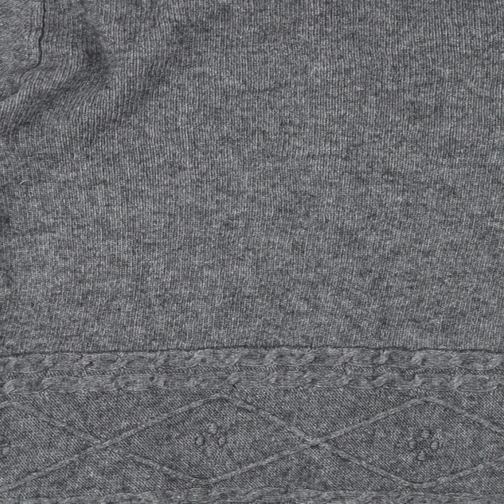 White Stuff Womens Grey Round Neck Viscose Cardigan Jumper Size 10