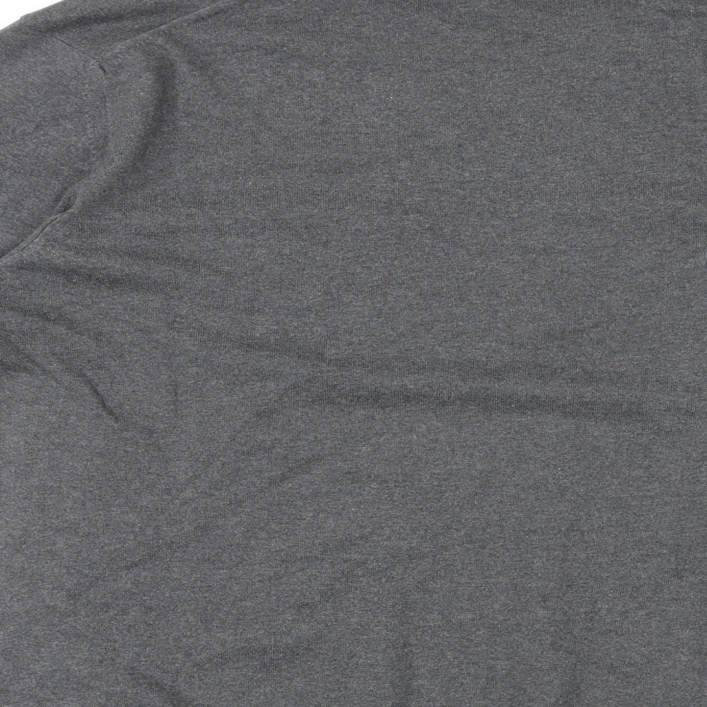 French Connection Mens Grey Roll Neck Cotton Pullover Jumper Size M Long Sleeve