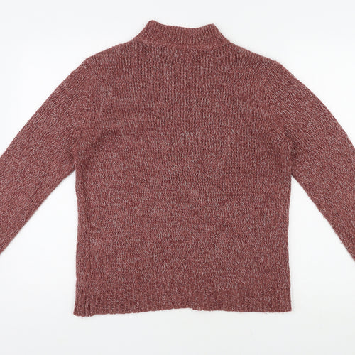 VERO MODA Womens Red High Neck Acrylic Pullover Jumper Size L