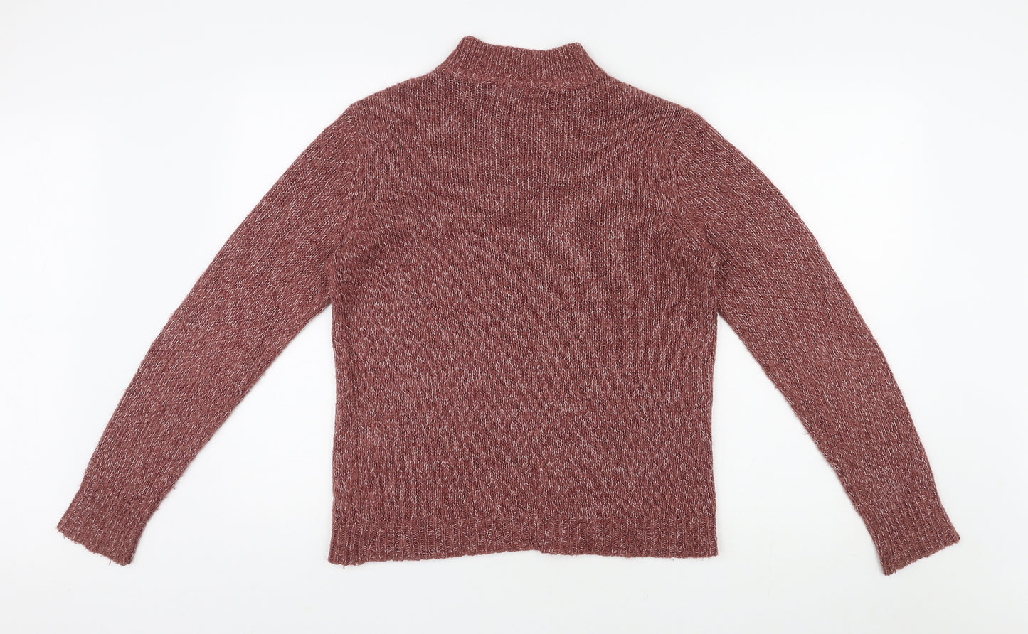 VERO MODA Womens Red High Neck Acrylic Pullover Jumper Size L