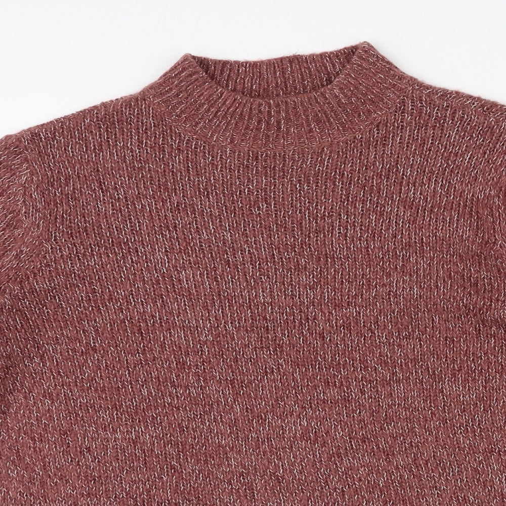 VERO MODA Womens Red High Neck Acrylic Pullover Jumper Size L
