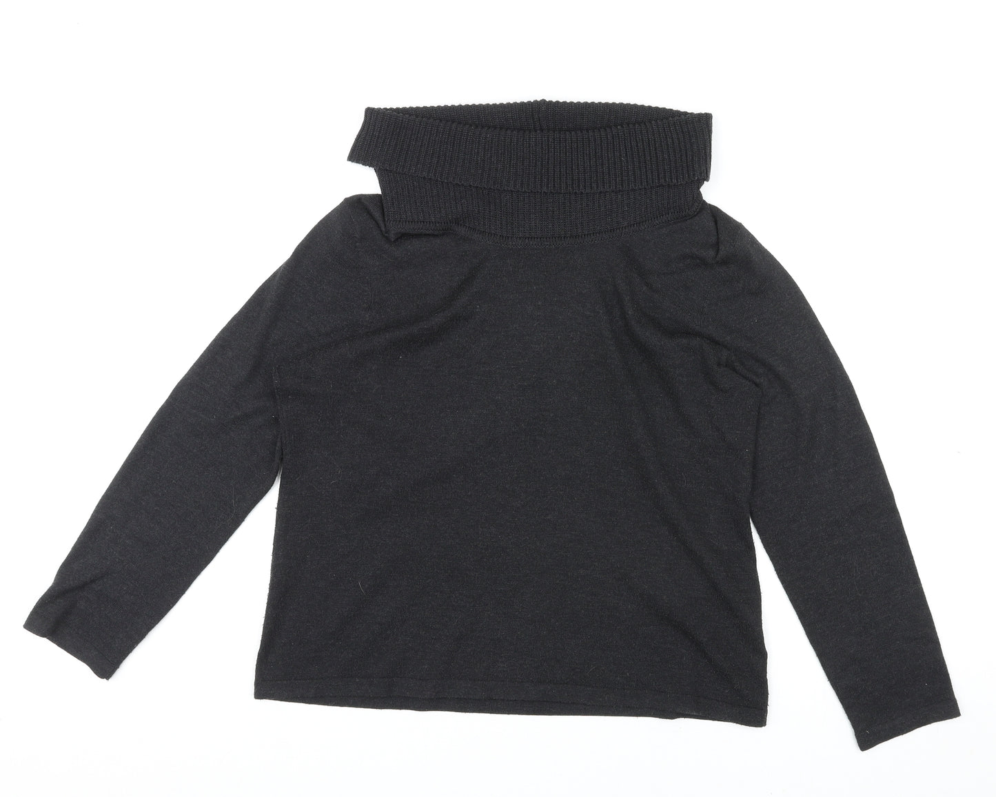 Canada Womens Black Roll Neck Polyester Pullover Jumper Size L