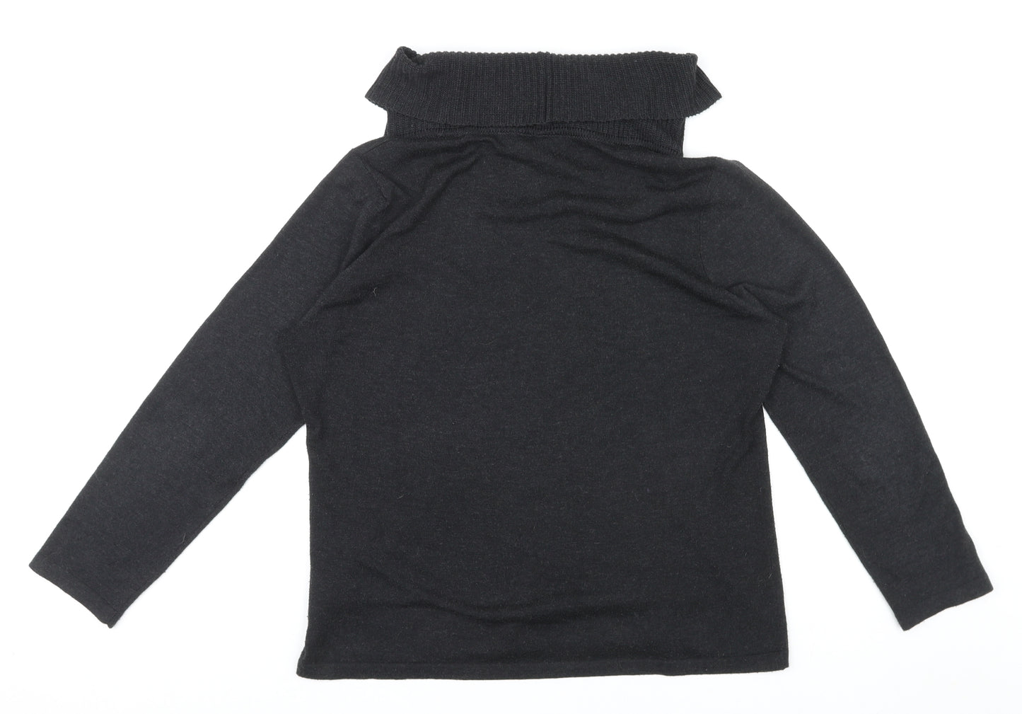Canada Womens Black Roll Neck Polyester Pullover Jumper Size L